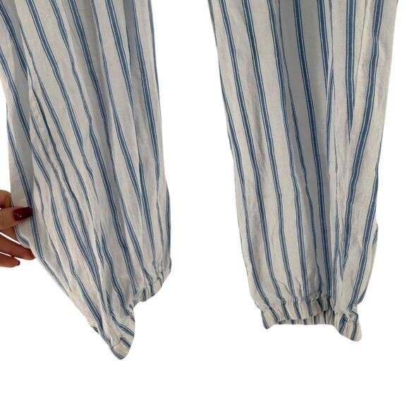 Faithful the Brand Jumpsuit Size 4 Barbuda Halter White Blue Striped Deep V Neck - Picture 5 of 10